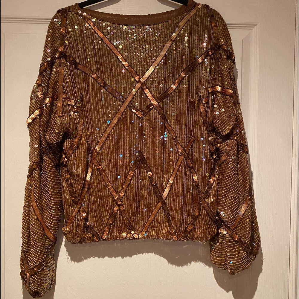 Vintage bronze sequinced top